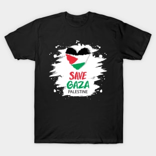 Slogan Save Palestine. T-Shirt